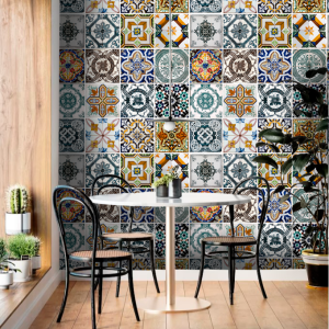 Multicolored Tile Wallpaper