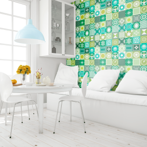 Papier Peint Carrelage Vert