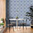 Wallpaper Azulejos en tonos blancos y azul oscuro -Sweet Papaya