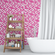 Pink and White Tile Wallpaper
