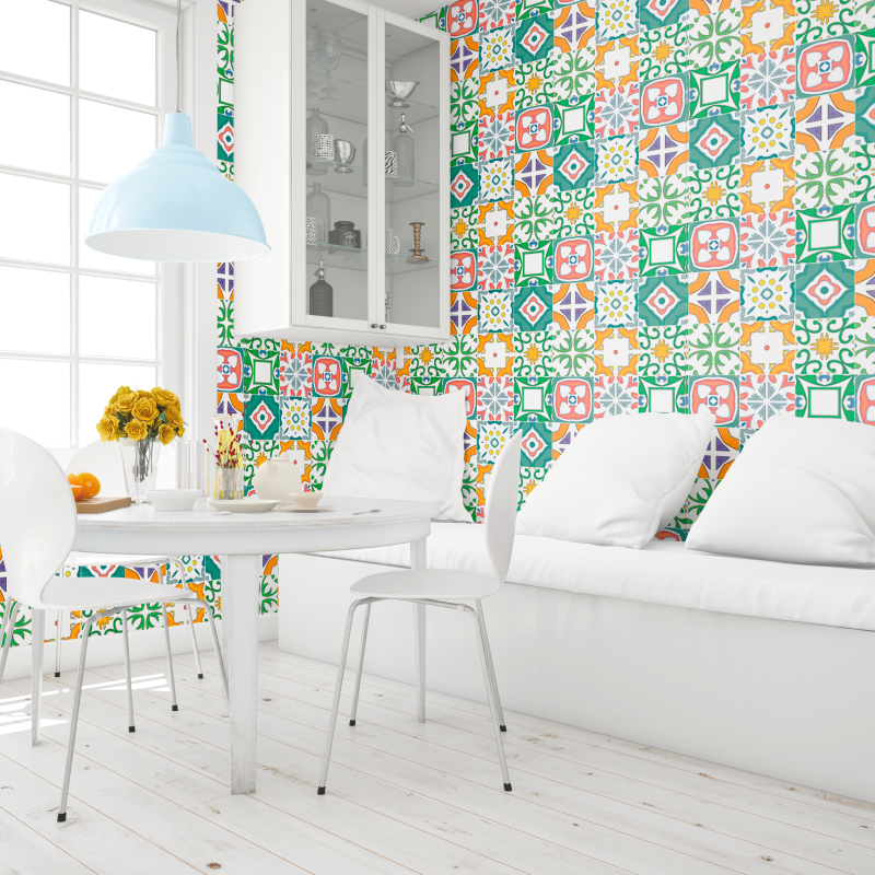 Vintage Green Tile Wallpaper