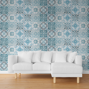 Painted Paper Turquoise Tiles