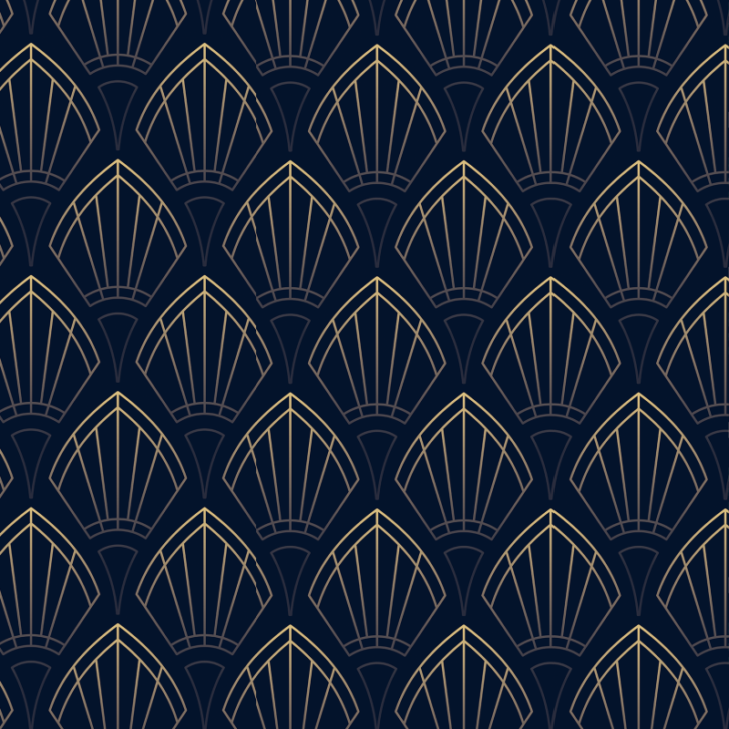 Blue Fan Geometric Wallpaper
