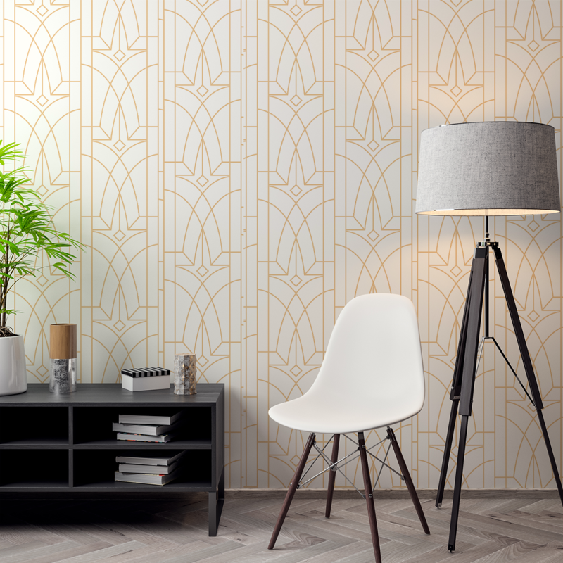 Victorian Geometric Wallpaper gold