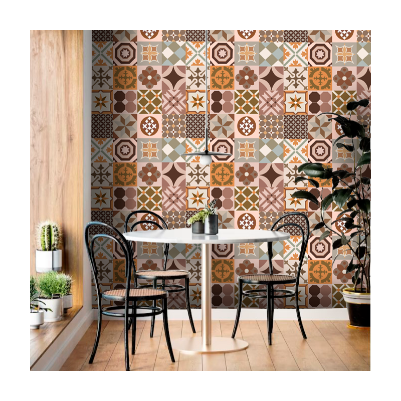 Tile Wallpaper in earth tones