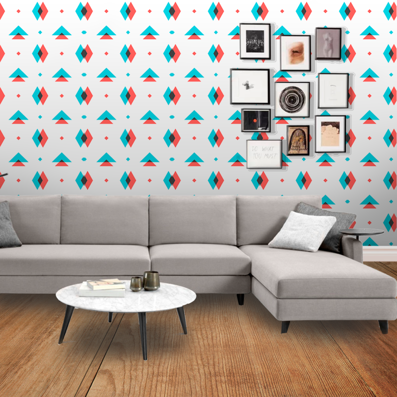 Geometrische Tapete Rhombus und Dreiecke - Sweet papaya home