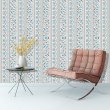 Victorian Vertical Blue and Brown Wallpaper