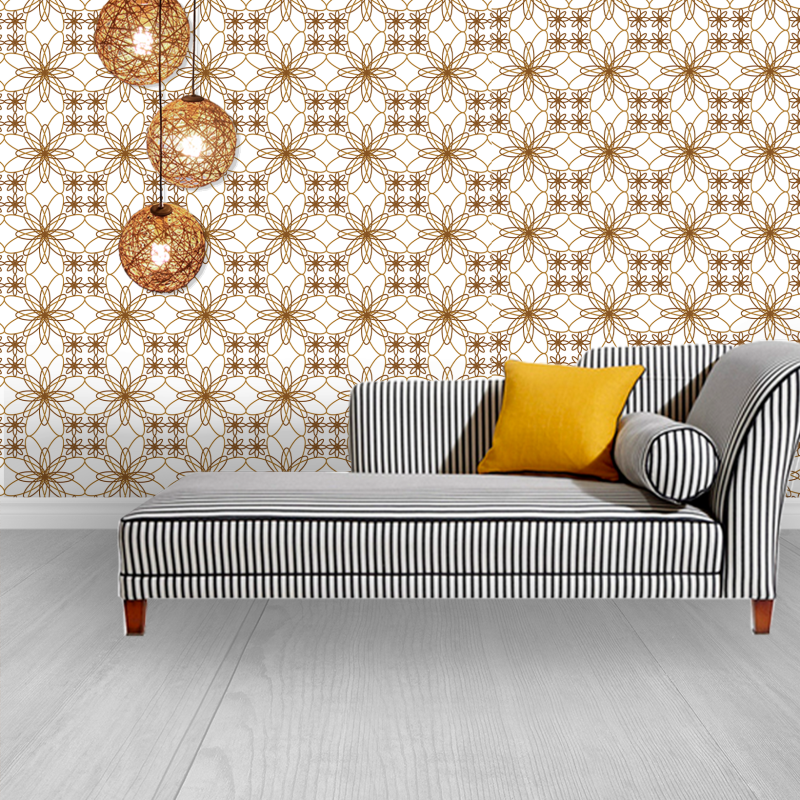 Papier Peint Victorien Floral Marron