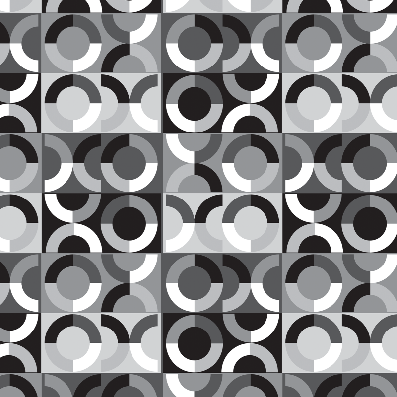Geometric Circles Black and White Wallpaper