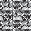 Geometrische Kreise Schwarz-Weiß Tapet