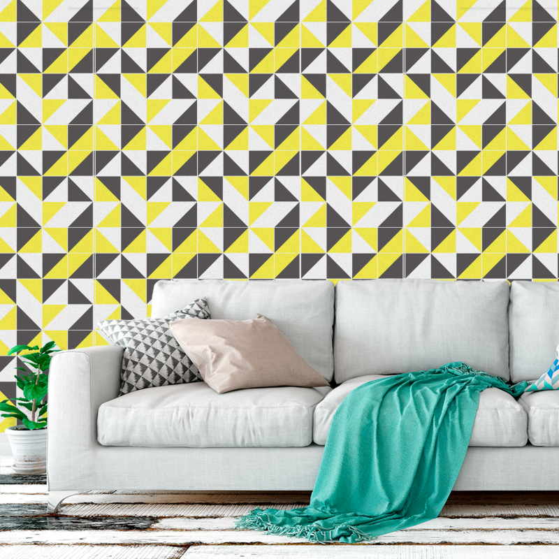 Papier Peint Géométrique Jaune et Noir