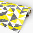 Papel Pintado Geométrico Amarillo Y Gris