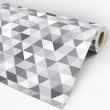 Papier Peint Géométrique Triangles Gris