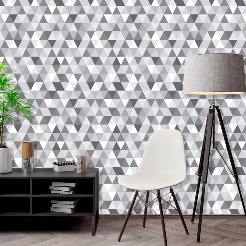 Papier Peint Géométrique Triangles Gris