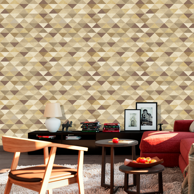 Papier Peint Géométrique Triangles Marron