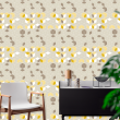 Geometric Yellow and Brown Cubes Wallpaper