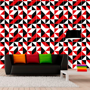 Red and Black Geometric...
