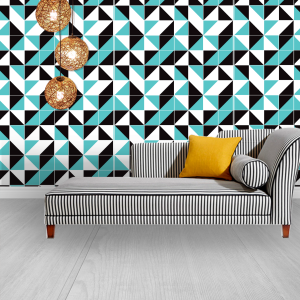 Carta da Parati Geometrica Blu