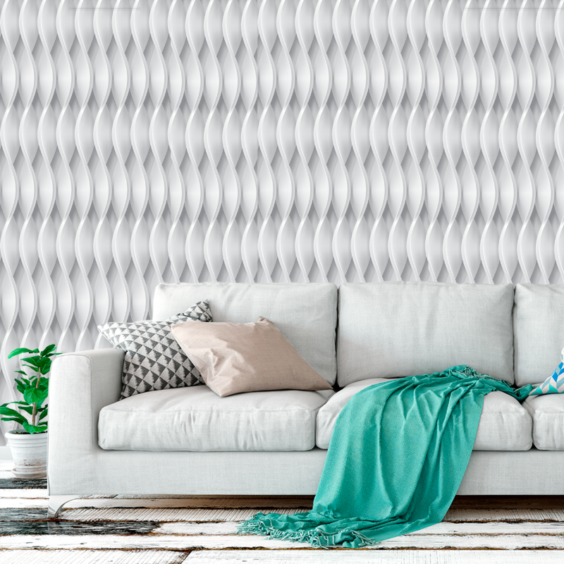 Papel Pintado Geométrico RealistaD Gris Claro