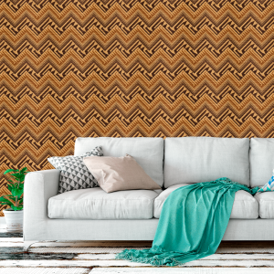 Geometrische Zig Zag Braun...