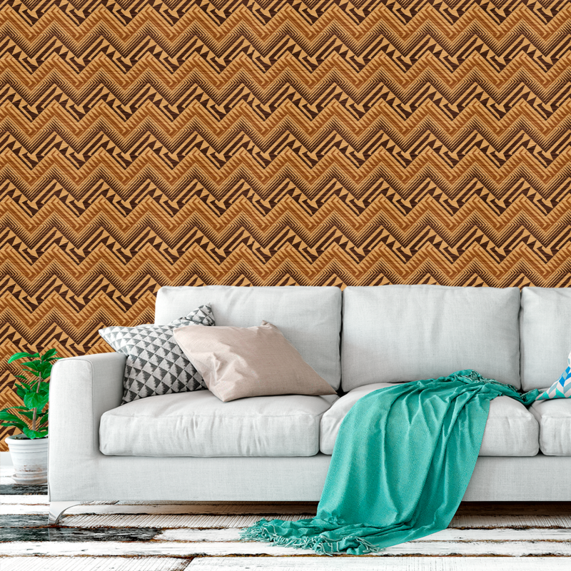 Geometrische Zig Zag Braun Tapete