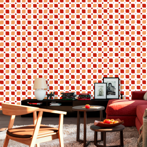 Papier Peint Géométrique Rouge