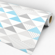 Papier Peint Géométrique Triangles Bleus