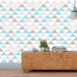 Geometric Wallpaper Blue Triangles