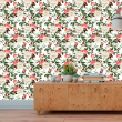 Papier peint floral roses