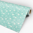 Papier peint floral délicat turquoise