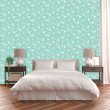 Papier peint floral délicat turquoise