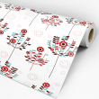 Floral Wallpaper With Red Flowers