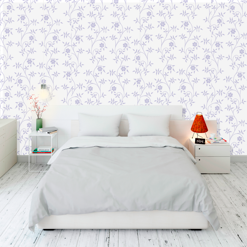 Papel pintado Floral Minimlaista Lila