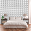 Grey Minimalist Floral Wallpaper