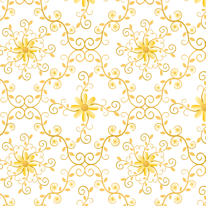 Papier Peint Floral Victorien Jaune