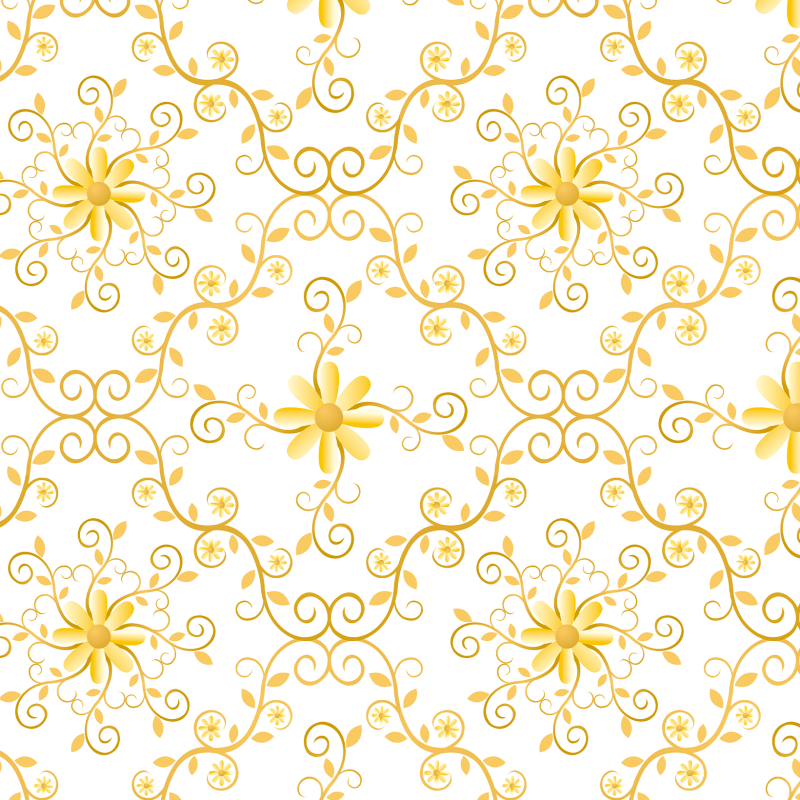 Viktorianische Gelbe Blumen Tapete