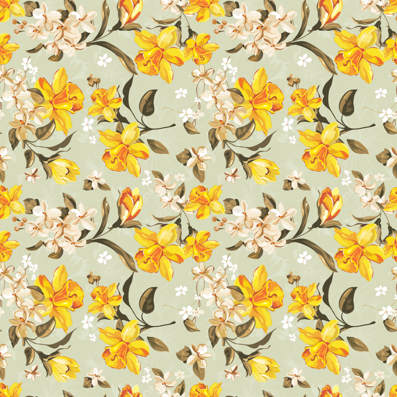 Yellow Petunias Floral Wallpaper