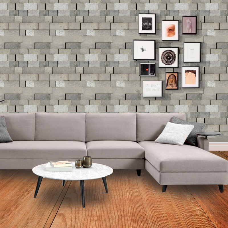 Papel Pintado Piedra Geométrica Cuadrada