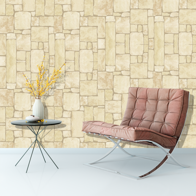 Papel Pintado Piedra Geométrica Gris Claro