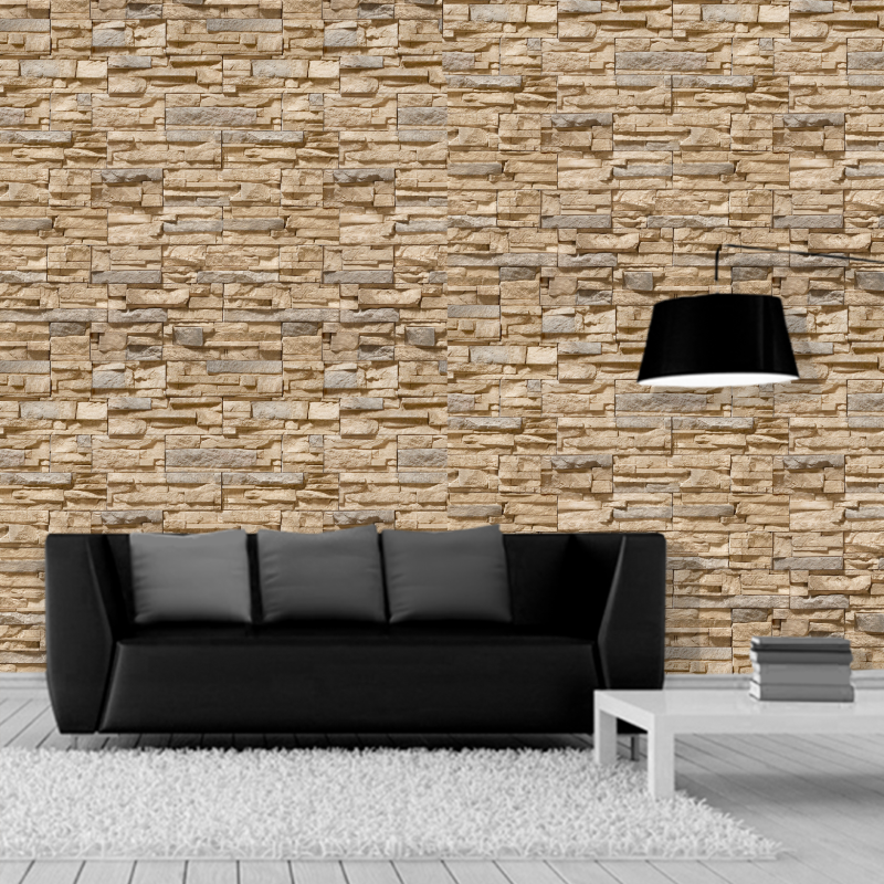 Papel Pintado Piedra Picada Oscuro Marrón Profundo Detallado