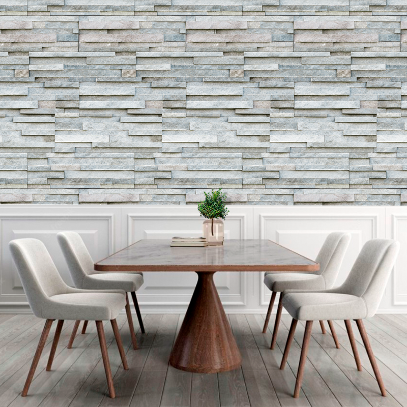 Papel Pintado Piedra Picada Clara Beige Suave Detallada