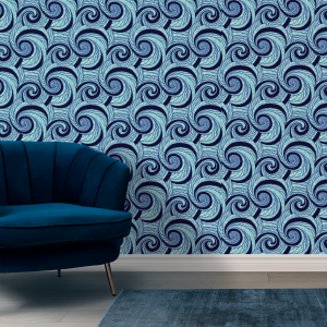 Blue Wave Texture Wallpaper