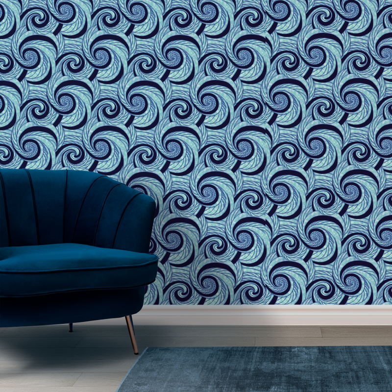 Blue Wave Texture Wallpaper