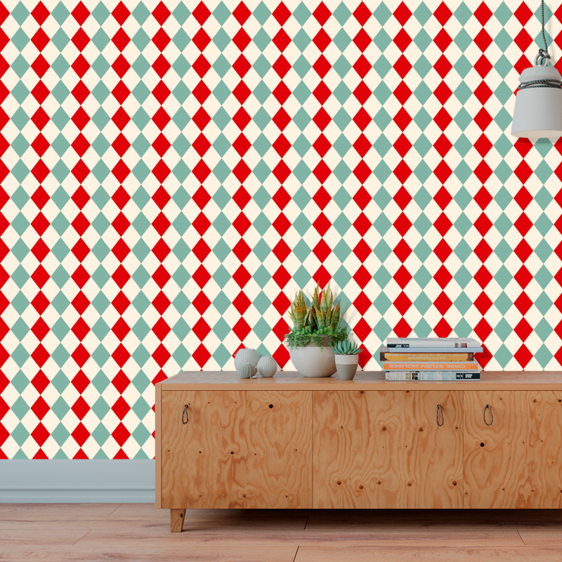 Chess Pattern Wallpaper with Rhombus Texture