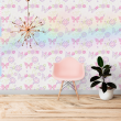 Animal Print Butterfly Pink Wallpaper