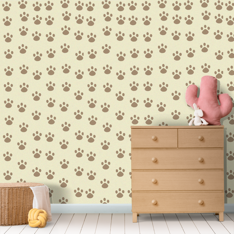 Papier Peint Animal Empreintes Marron