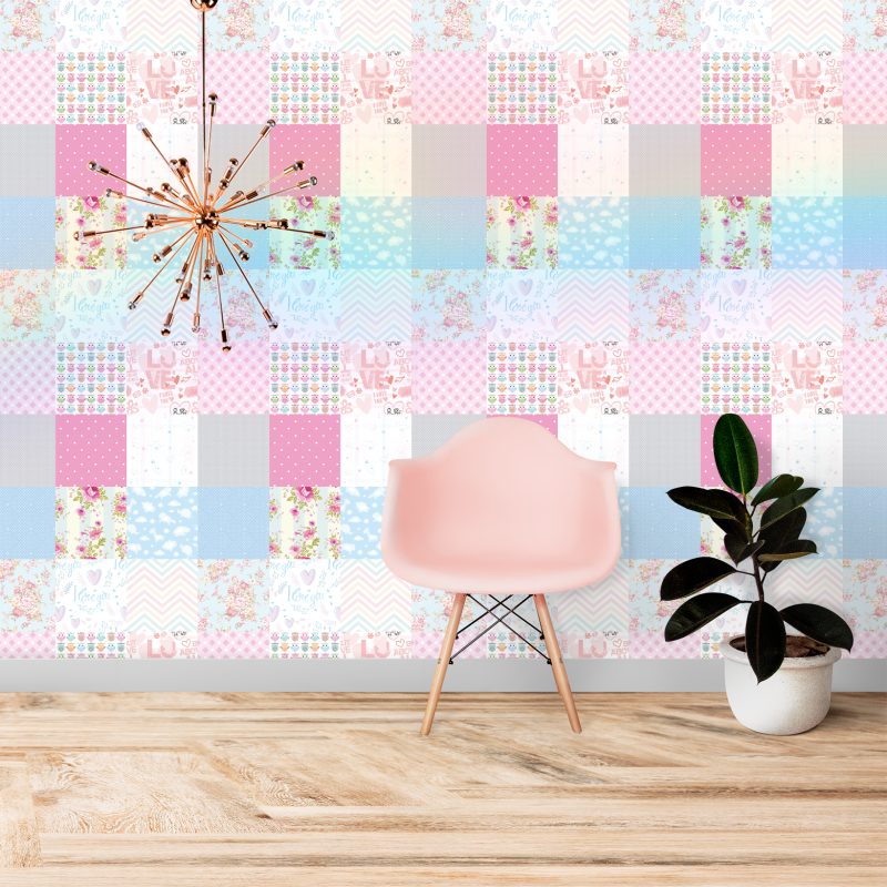 Strukturierte Patchwork-Tapete