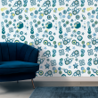 Youthful Geometric Blue Wallpaper