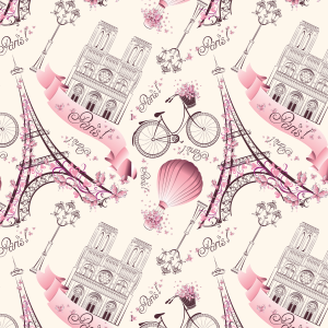 Youthful Pink Paris Wallpaper