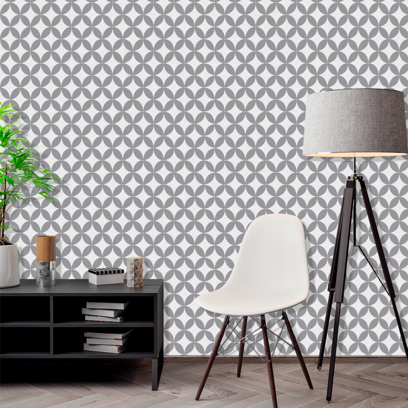 Papier Peint Victorien Losanges Gris